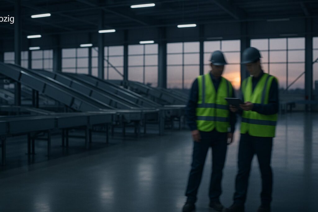 Symbolische, KI-generierte Darstellung zum Thema KI-Beratung in Leipzig (Branchenfokus: Logistik-Hub (DHL, Porsche)). Keine reale Aufnahme.